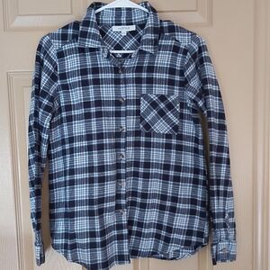 MYSTYLE Blue Plaid Button Down Shirt
